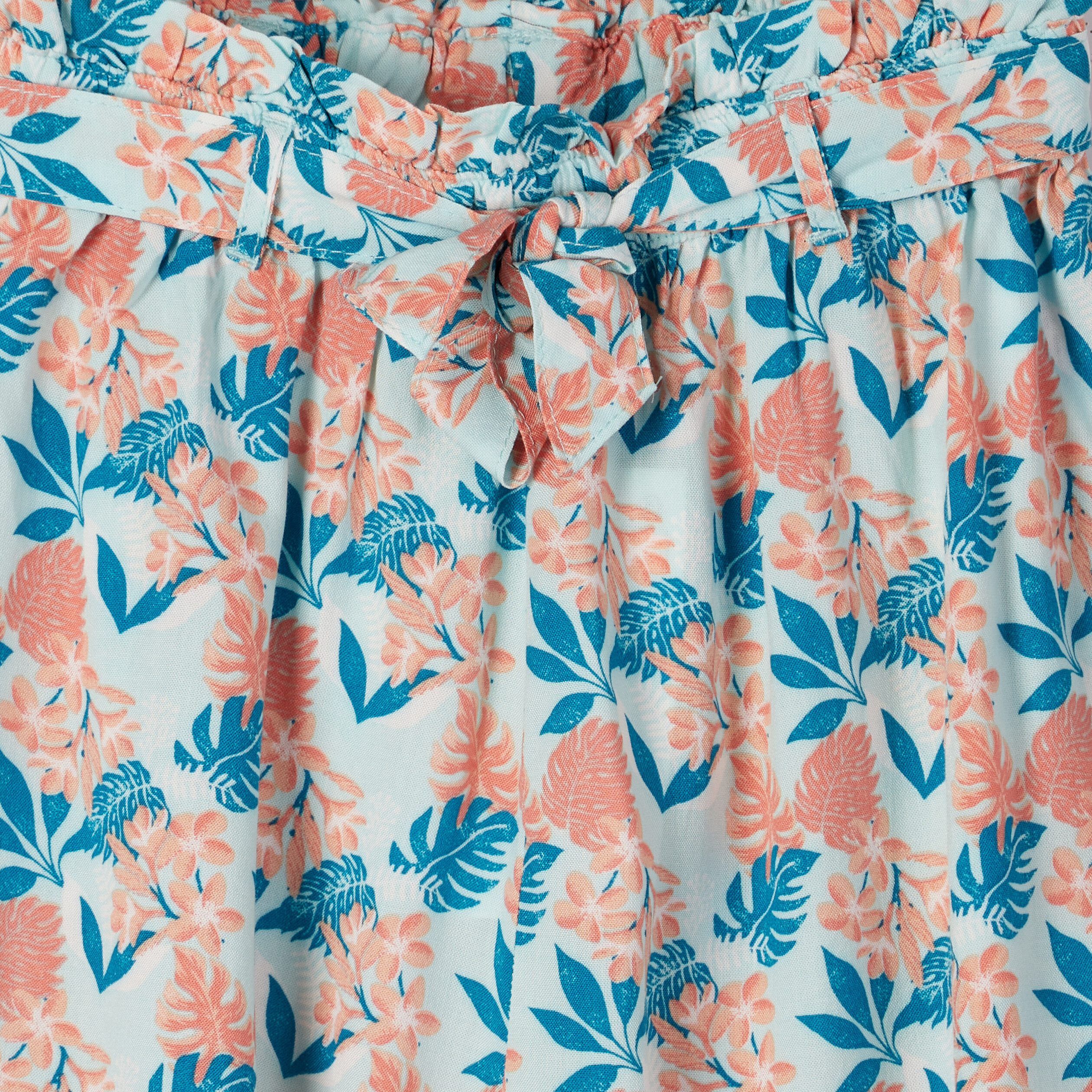 Short fluide avec ceinture bleu turquoise fille | La Halle