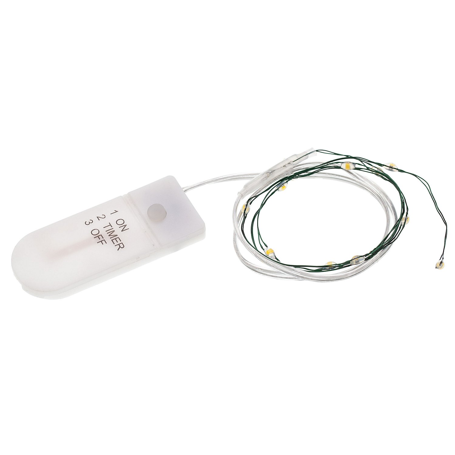 LED Micro-Lichterkette mit Batteriekasten und Timer, 10 LEDs