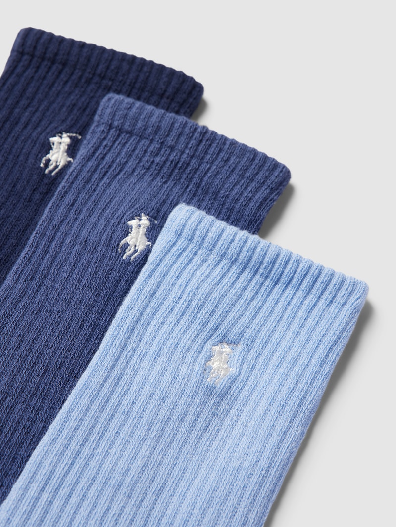 Socken mit Label-Stitching im 3er-Pack in blau