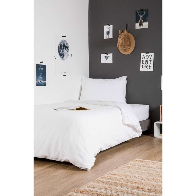 Housse de Couette Enfant en Lin et Coton Bio + taie d'oreiller
