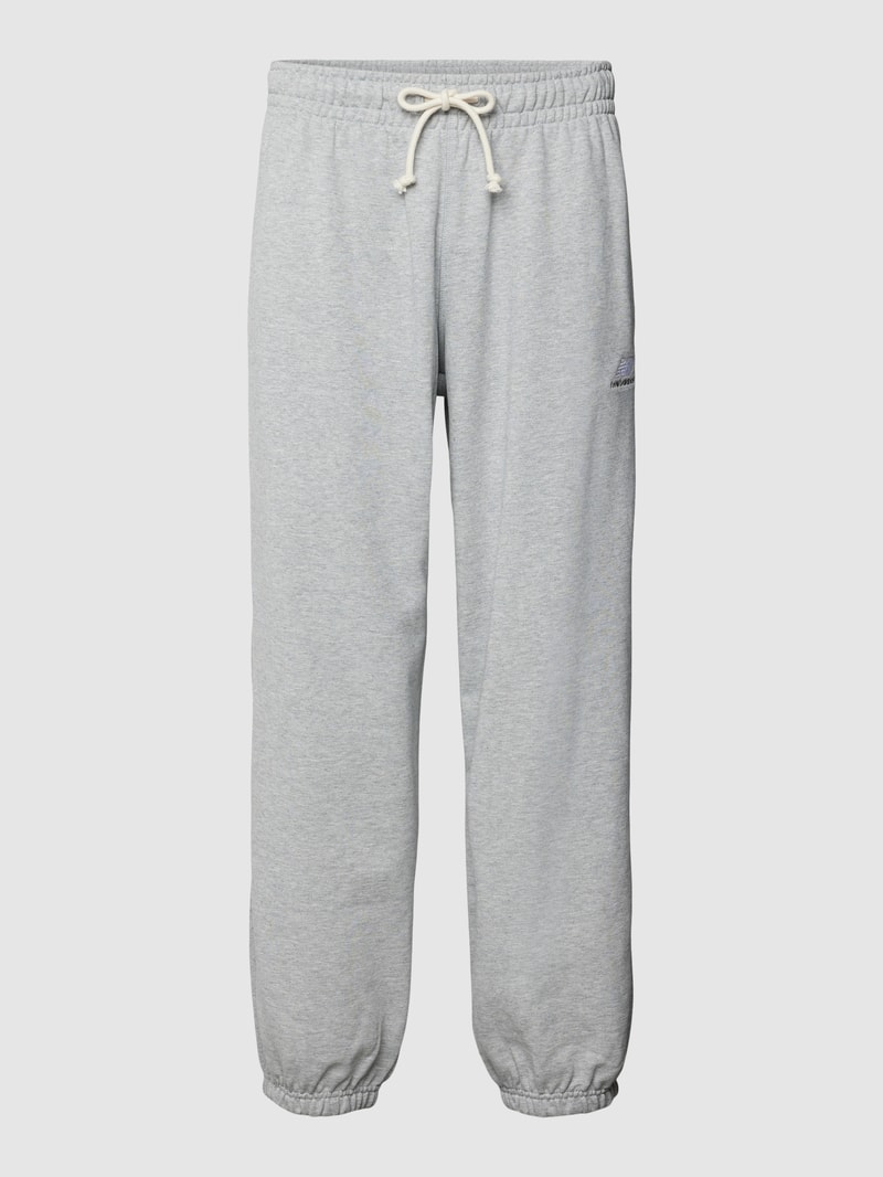 Sweatpants mit Label-Detail in hellgrau meliert