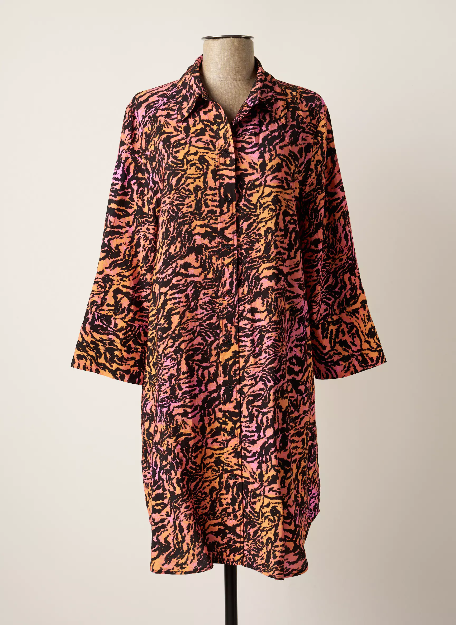 B Young Robes Mi Longues Femme couleur orange