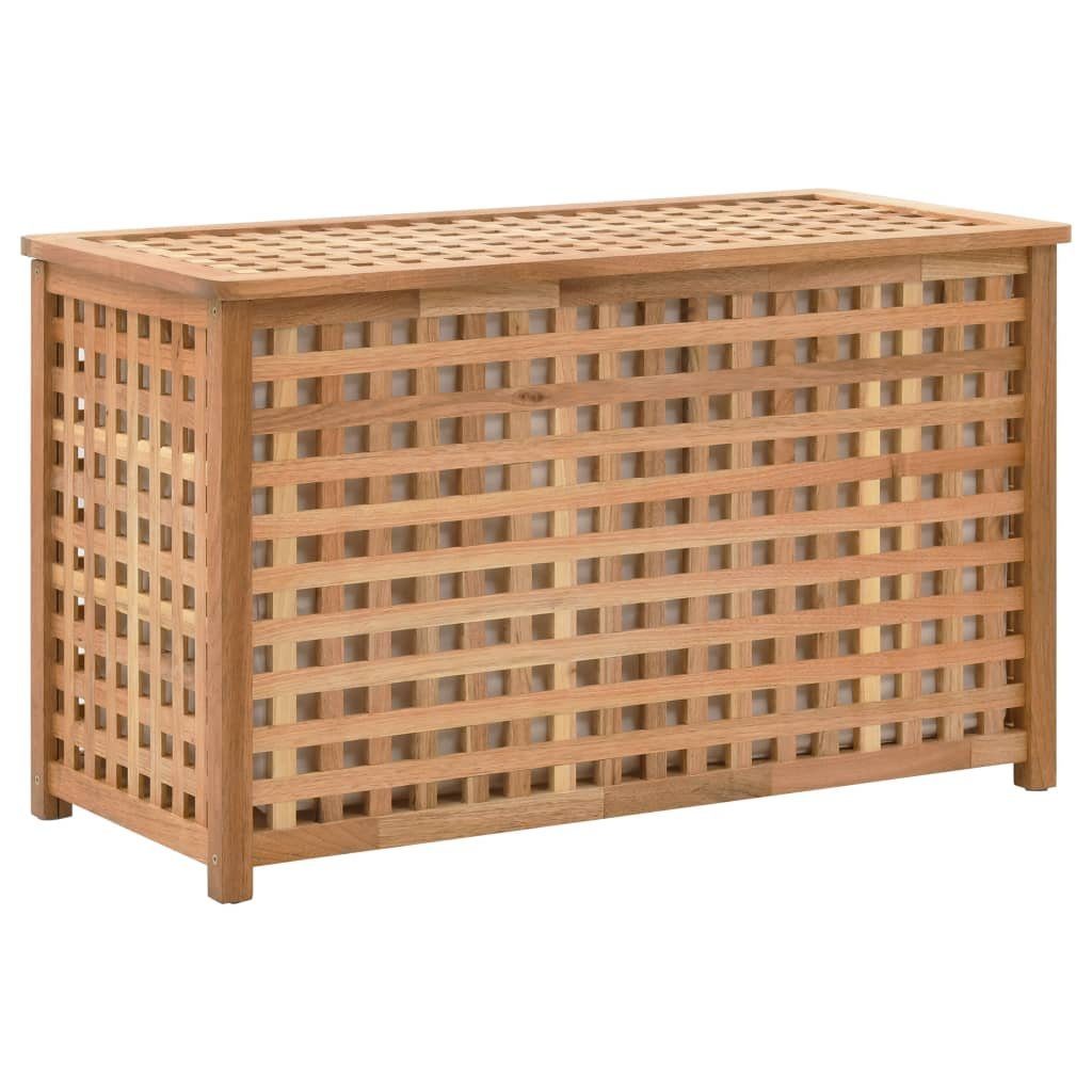 vidaXL Wäschekorb Wäschetruhe 77,5×37,5×46,5 cm Walnuss Massivholz (1 St)
