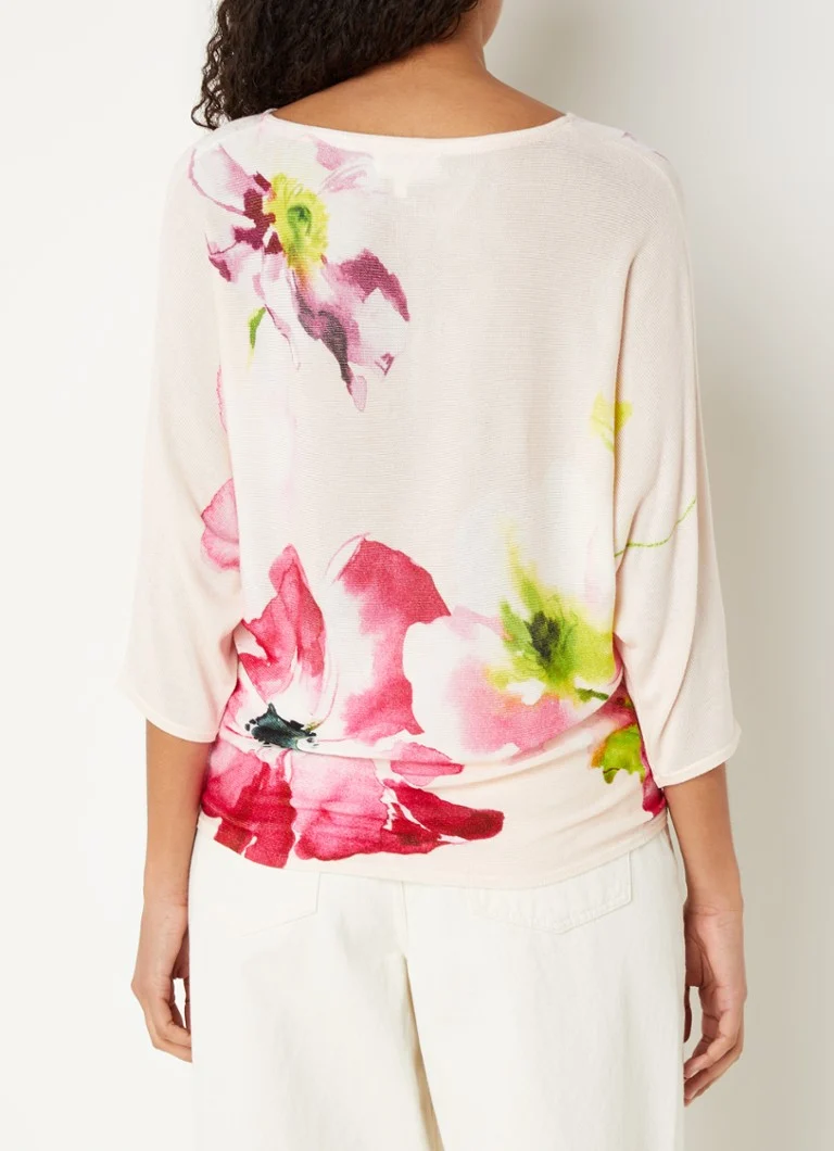 Pull en maille fine Erika de Phase Eight, à imprimé floral et manches chauve-souris
