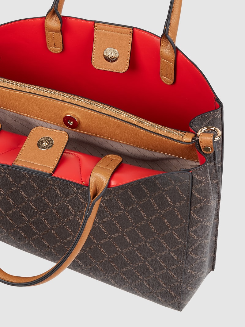 Shopper in Leder-Optik in dunkelbraun