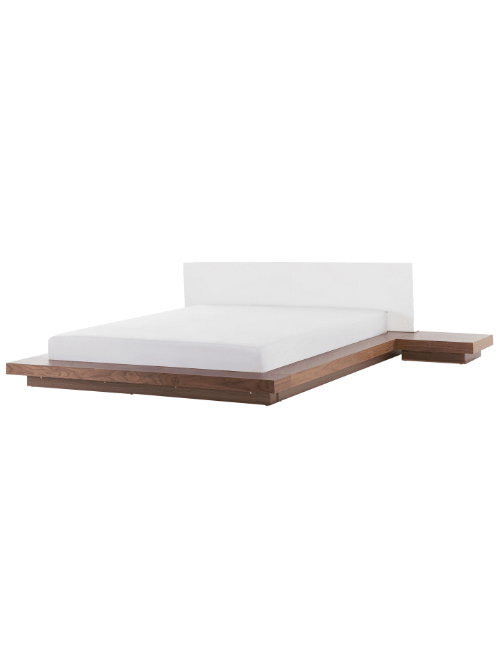 Beliani Doppelbett mit LED ZEN in Heller Holzfarbton/Weiß günstig kaufen onesize