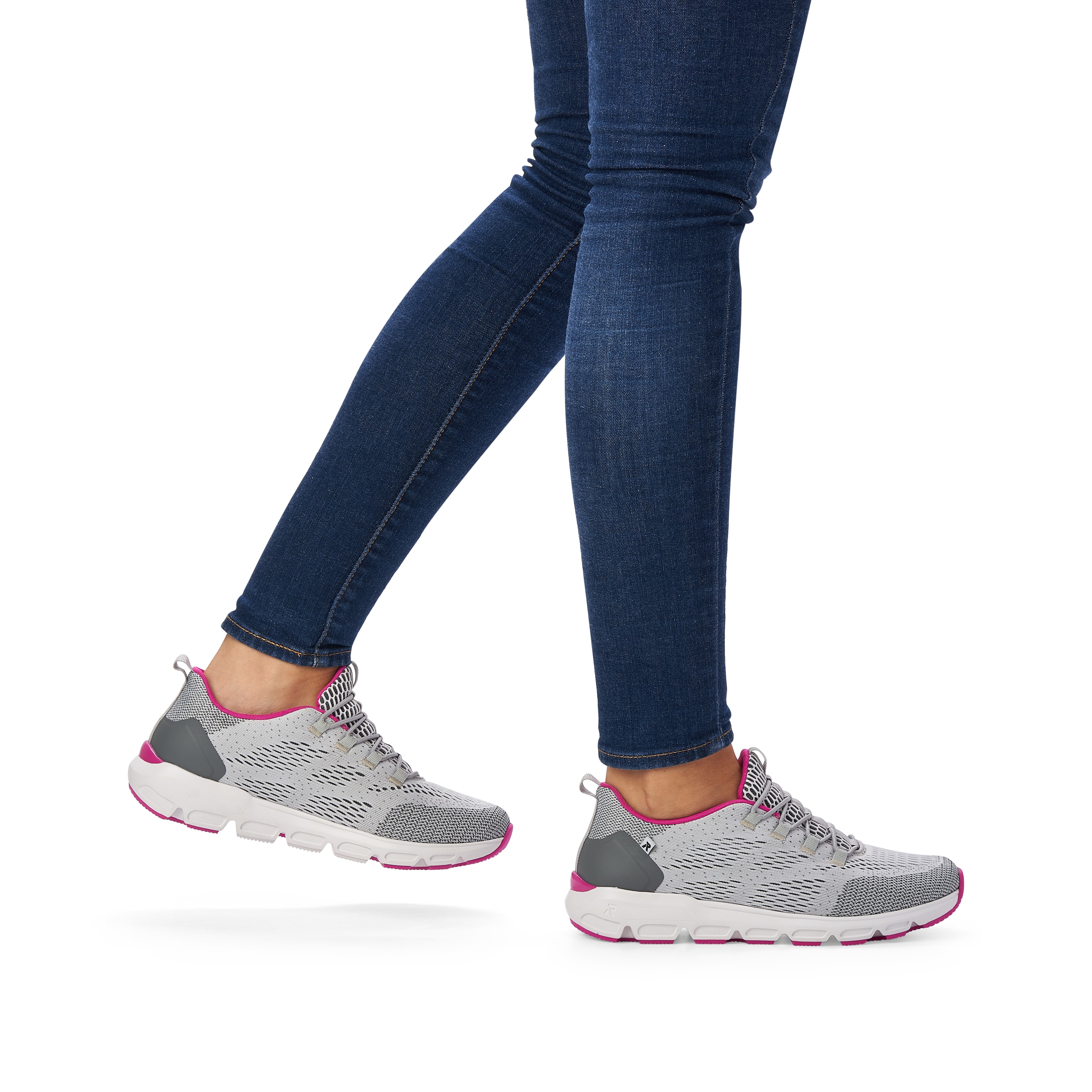 Rieker Damen Slipper silver grey