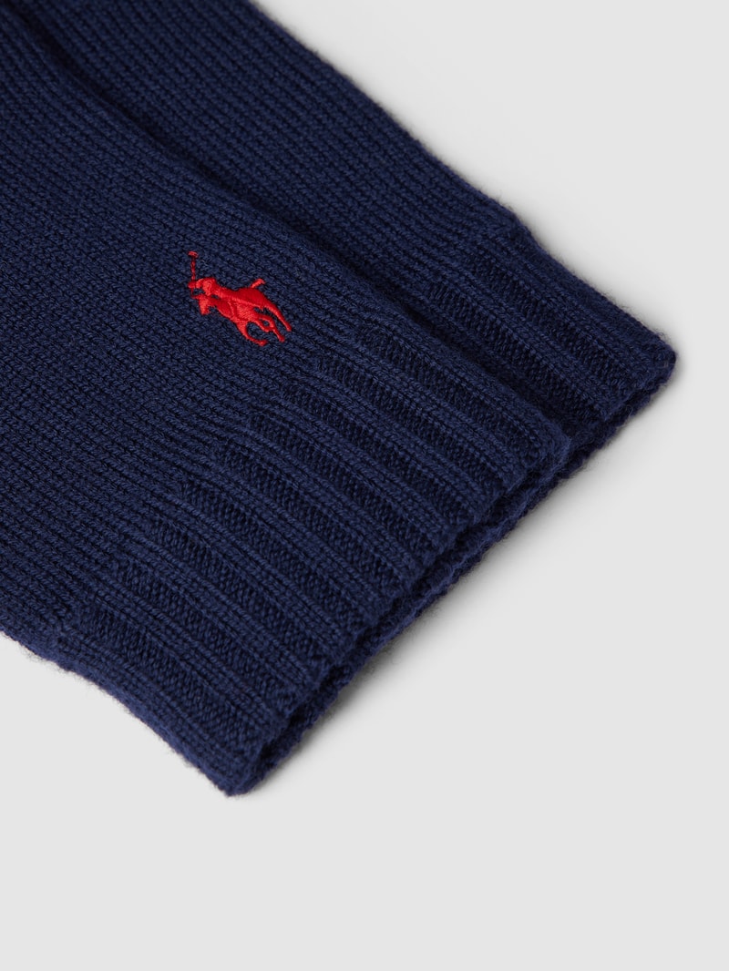 Handschuhe mit gerippten Abschlüssen in marineblau