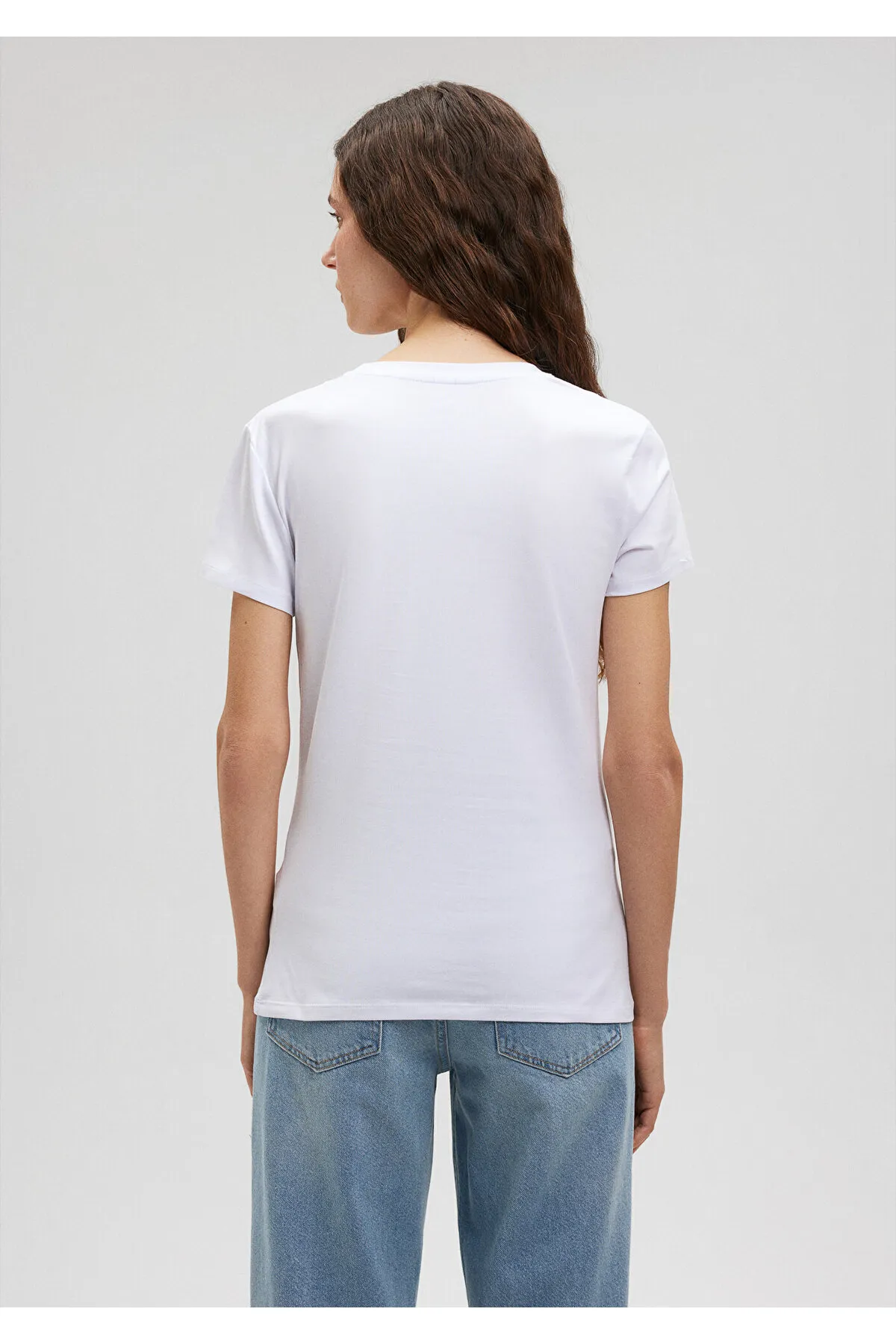 Mavi  Weißes Stretch-Basic-T-Shirt - Body Sitting Cut162767-620