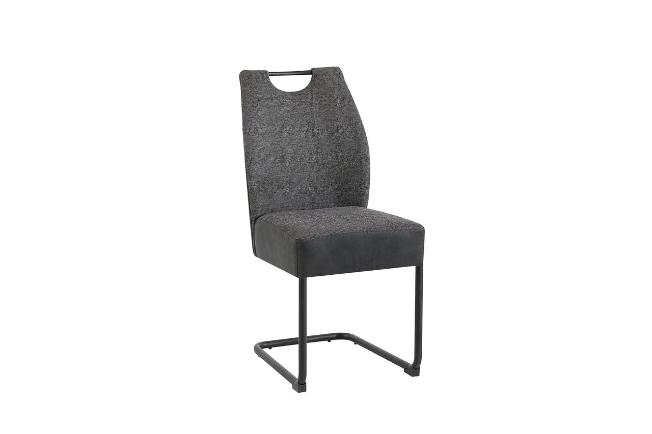 byLiving PETER Schwinger, 2er-Set, Metall schwarz pulverbeschichtet, Vintage-Stoff Webstoffbezug anthrazit