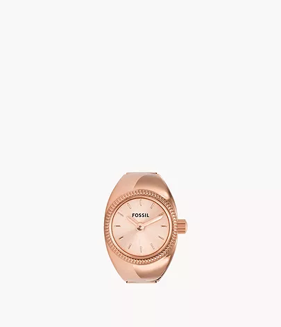 Fossil Ringuhr 2-Zeiger-Werk Edelstahl roségoldfarben