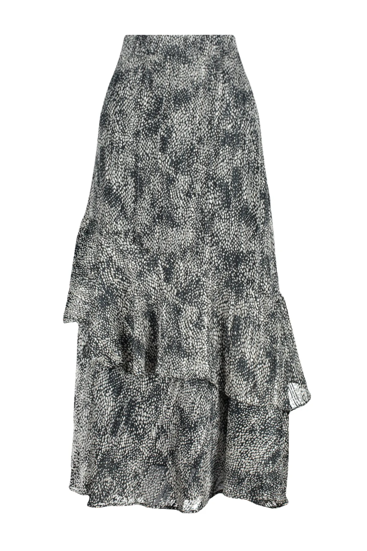 Trendyol Modest  Schwarzer, gefütterter Webrock mit Tiermuster TCTAW24EE00020