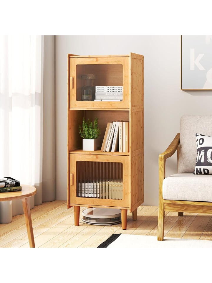 COSTWAY Küchenschrank Bambus 49,5 x 40 x 130 cm in Hellbraun günstig kaufen onesize