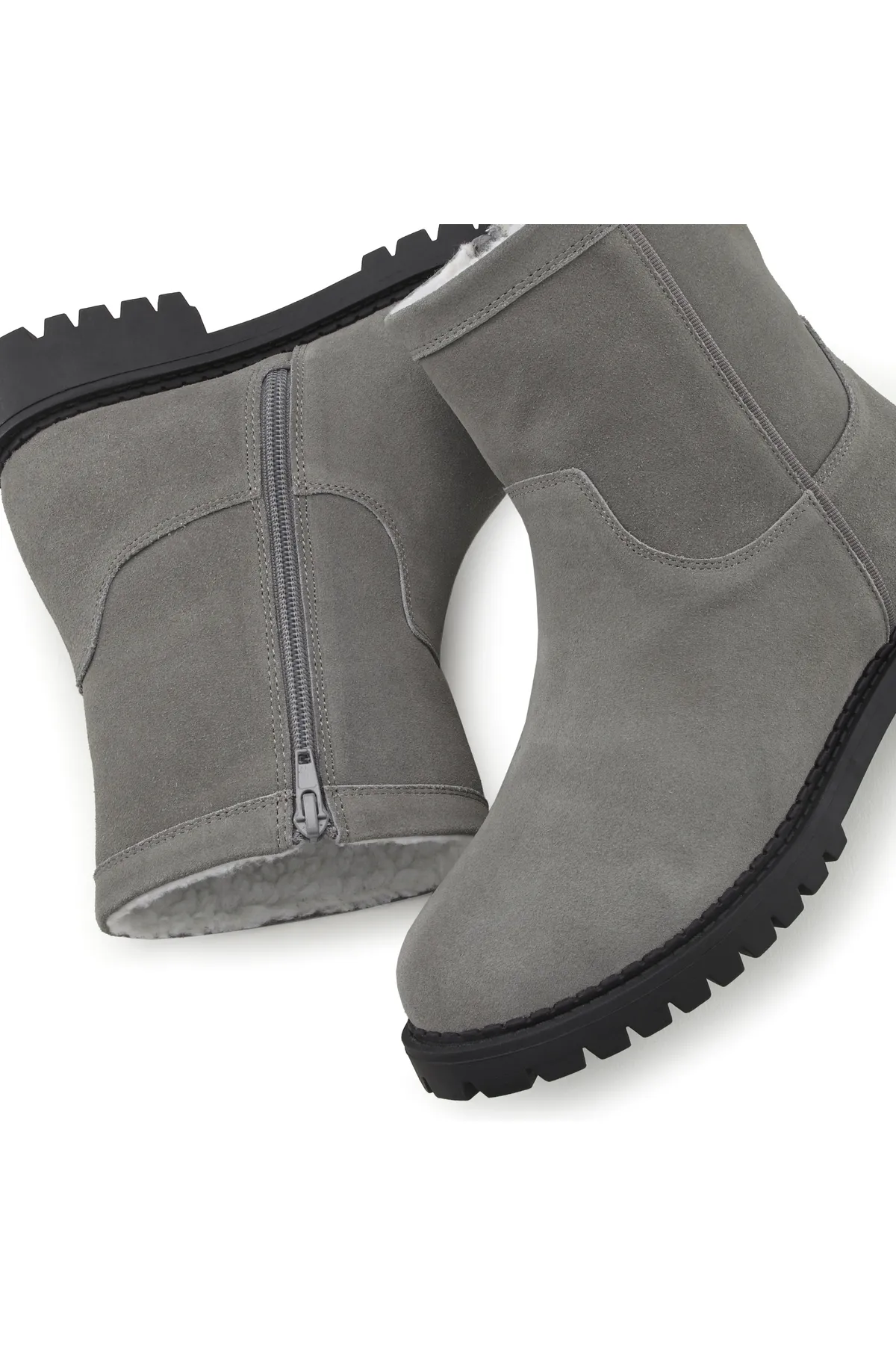 LASCANA  Stiefelette - Grau - Flacher Absatz
