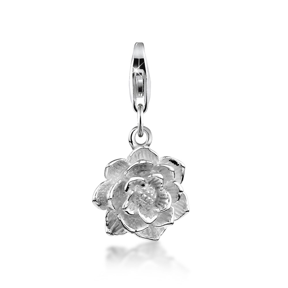 Nenalina Nenalina Amulette Anhänger Lotus Blüte Floral 925 Silber Pendentif