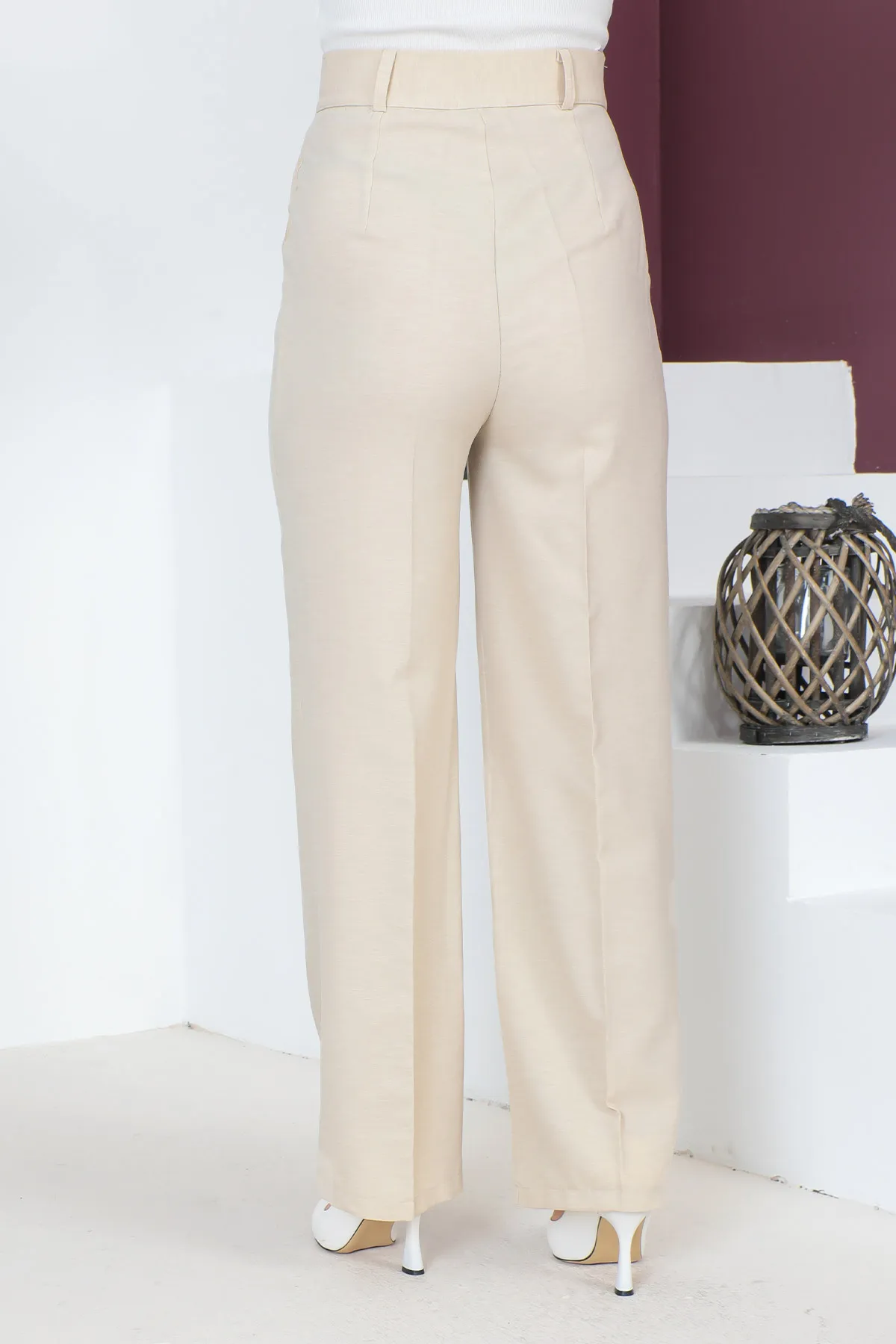 Tesettür Dünyası  Palazzo-Hose TSD230705 Beige