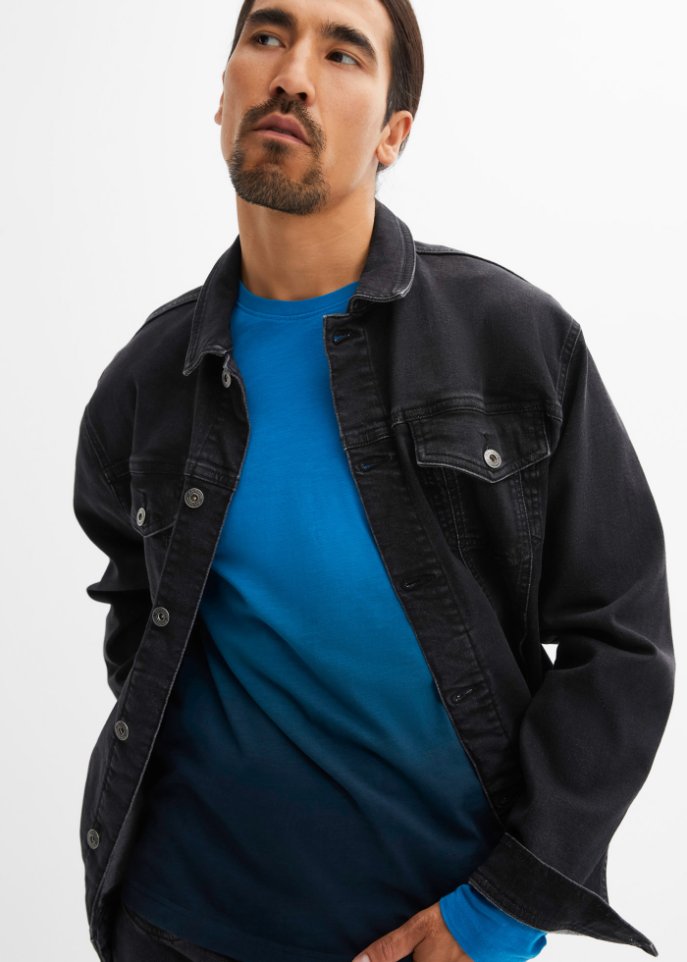 Langarmshirt mit Farbverlauf, Slim Fit