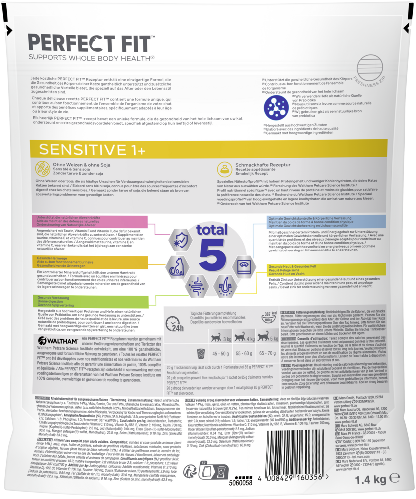 PERFECT FIT ™ Katze Beutel Sensitive 1  mit Truthahn 1,4kg