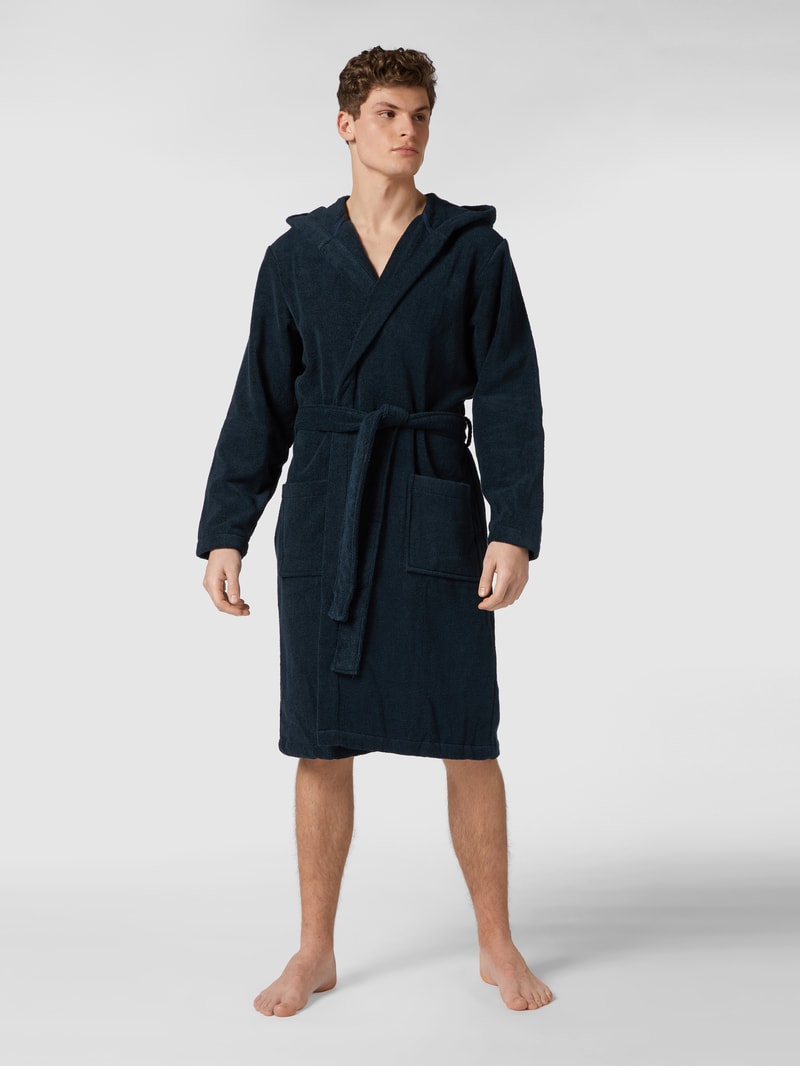 Bademantel aus Bio-Baumwolle in marineblau