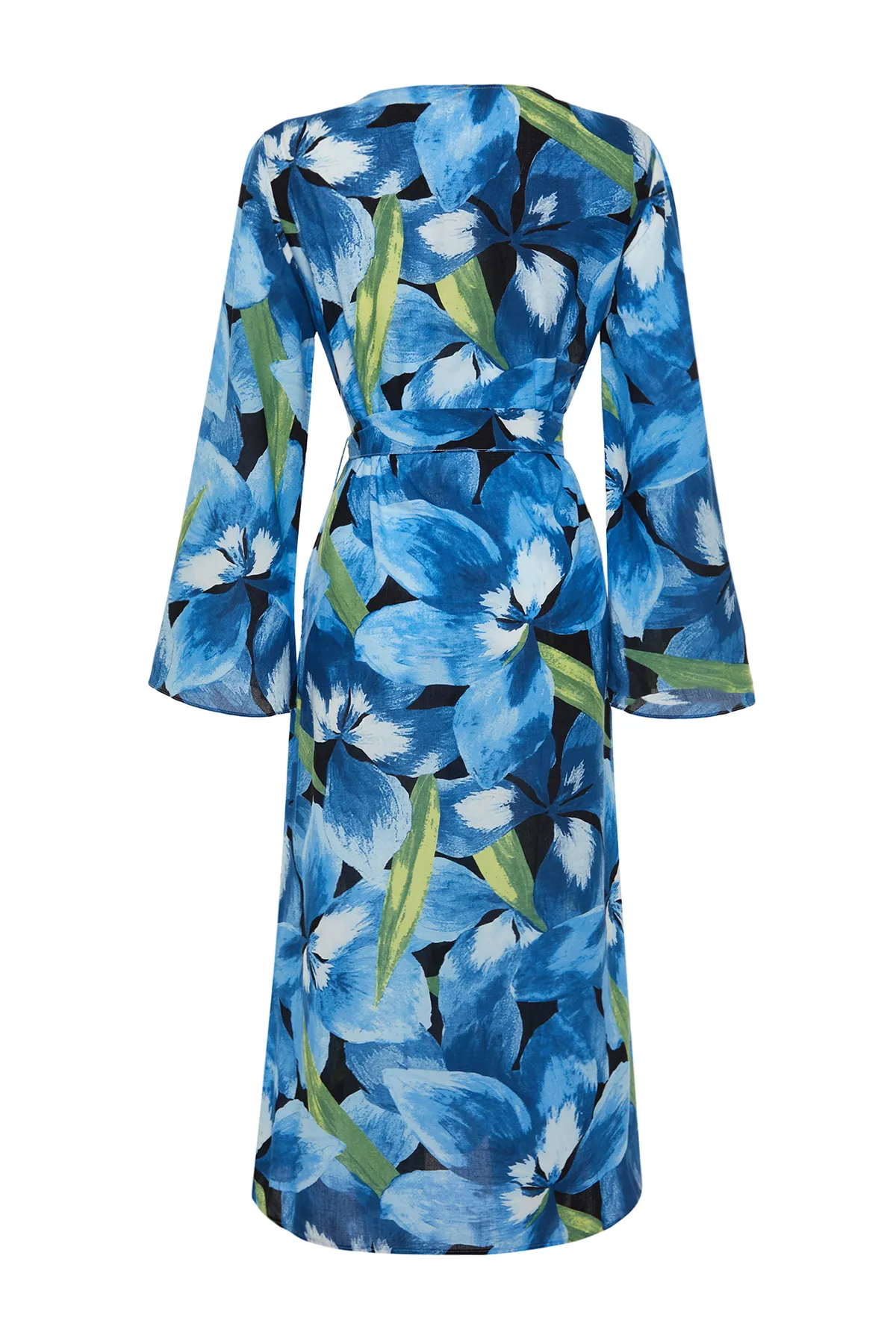 Trendyol Collection  Maxi-Kimono und Kaftan aus 100 % Baumwolle mit Blumenmuster und Gürtel TBESS24KM00014