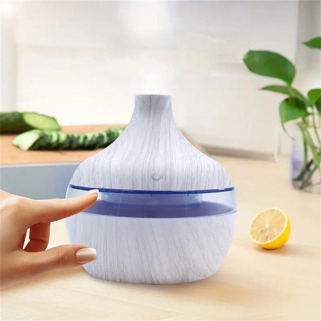 DAYUT Luftbefeuchter Luftbefeuchter mit weißer Holzmaserung, Touch-USB-Aufladung