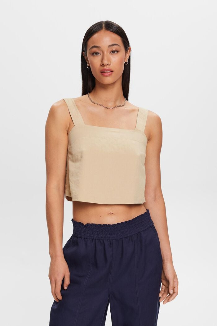 Verkürztes Camisole, Leinenmix