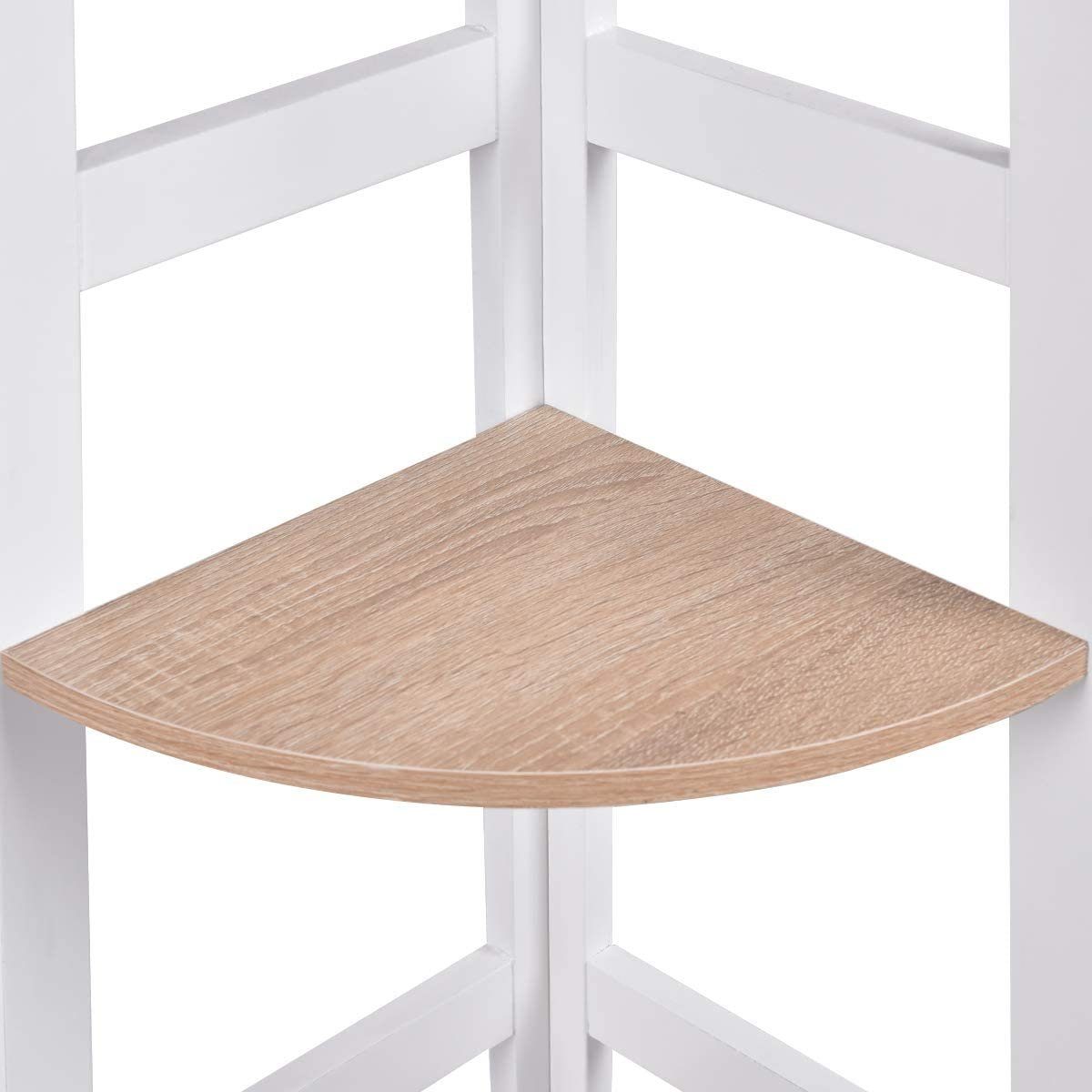 COSTWAY Eckregal Bücherregal Standregal, 4 Ebene 32 x 32 x 138 cm