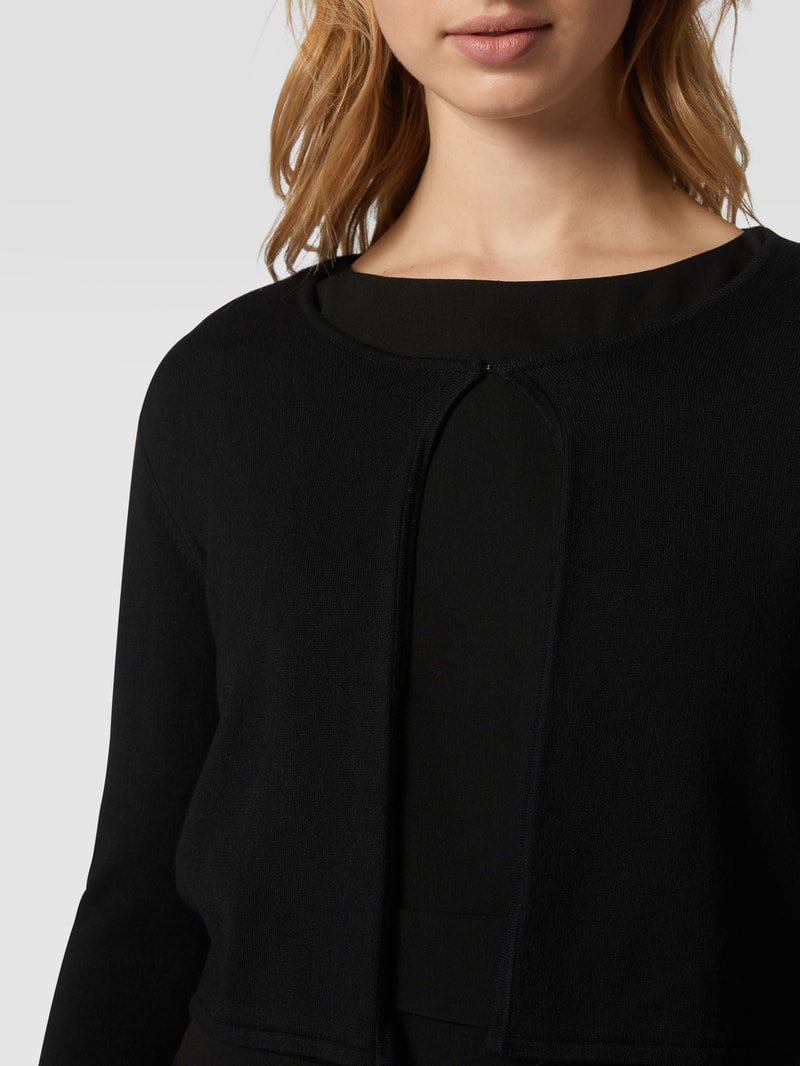 Bolero mit Rückseite aus Chiffon in marineblau meliert