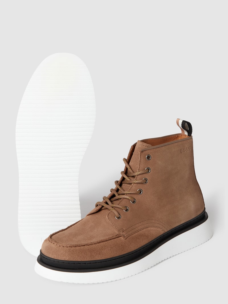 Boots mit Label-Details Modell 'Rainard' in taupe