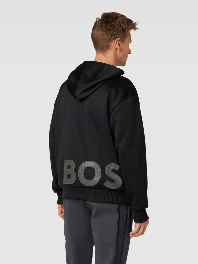 Hoodie mit Strukturmuster Modell 'Sly Lotus' in schwarz