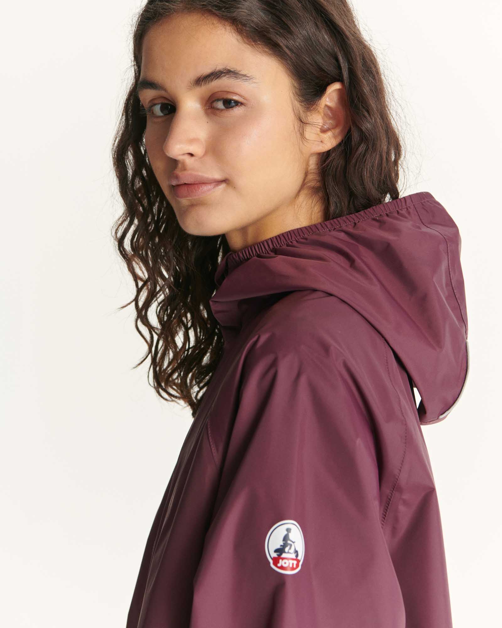 Imperméable long à capuche paquetable Aubergine Copenhagen