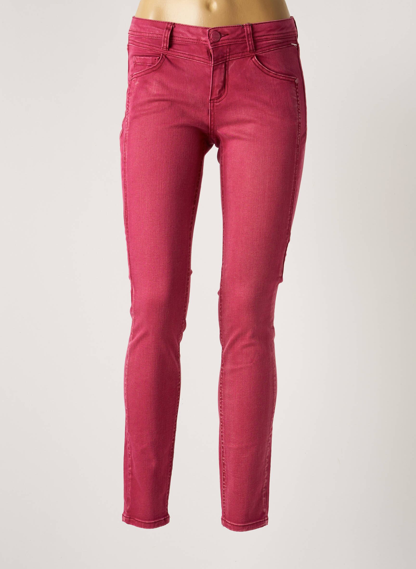 Street One Jeans Coupe Slim Femme couleur rose