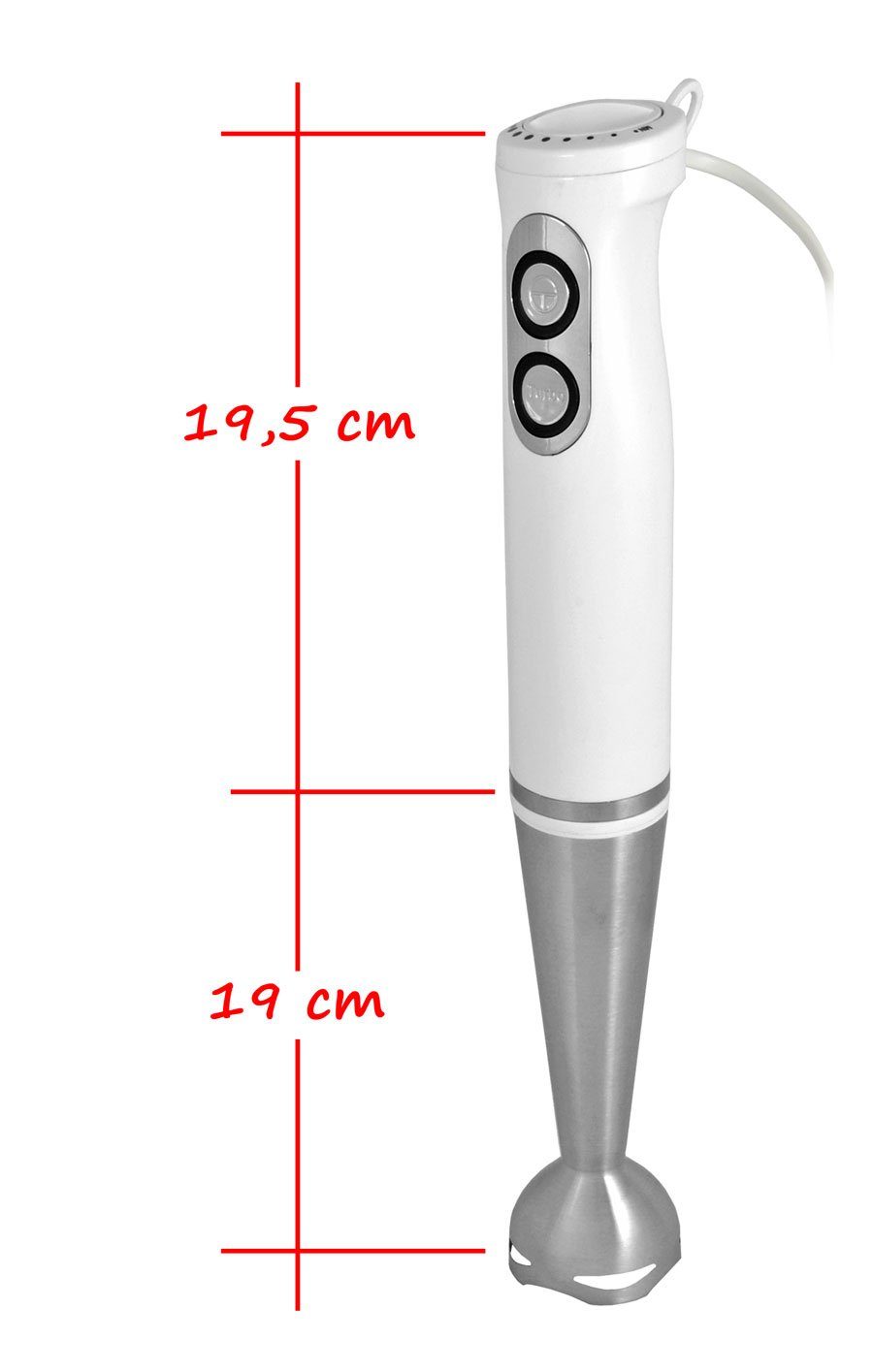 QUIGG Stabmixer Stabmixer SET 500W Edelstahl Pürierstab Mixer Handmixer, 500,00 W, Stufenlose Geschwindigkeitskontrolle am Kopf des Gerätes