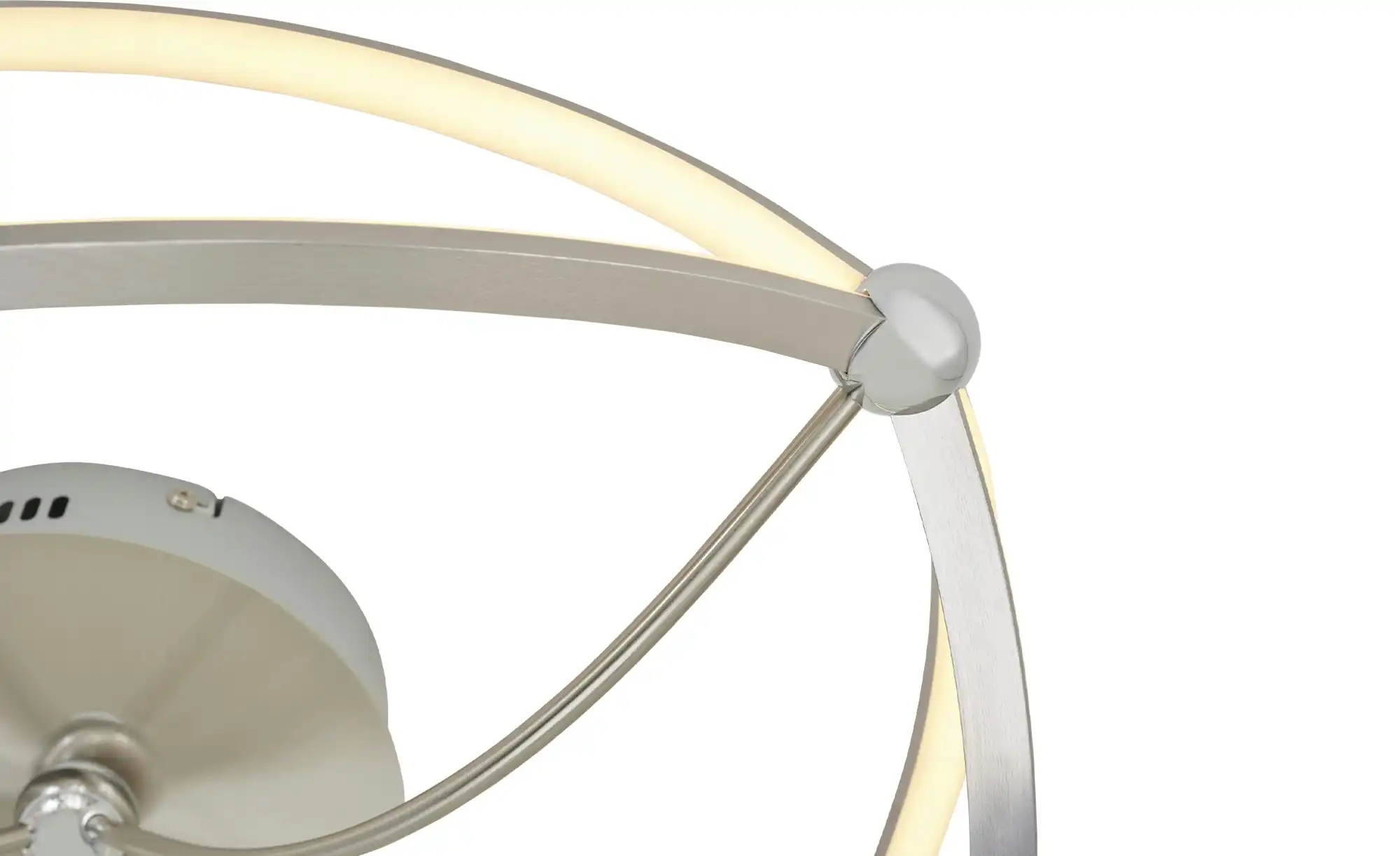 Trio LED-Deckenleuchte, Nickel-matt, geschwungen