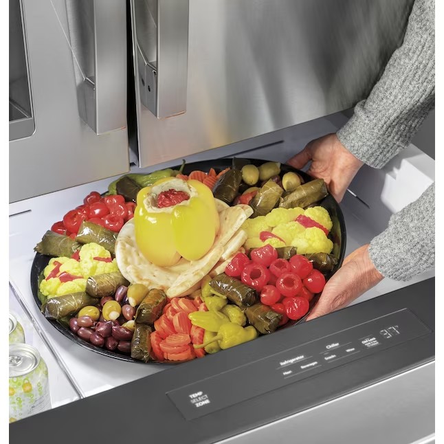 GE Profile 27.9-cu ft Smart French Door Refrigerator with Ice Maker and Door within Door (Fingerprint-resistant Stainless Steel) ENERGY STAR
