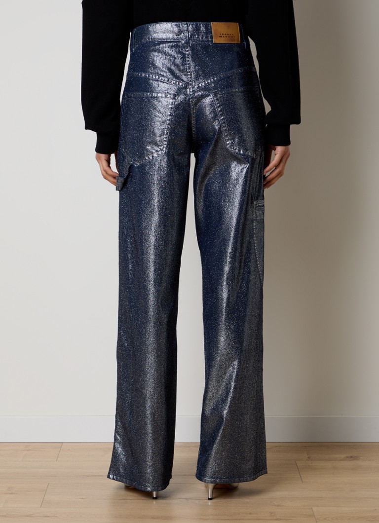 Isabel Marant Cover Jeans mit mittelhohem Bund und lockerer Passform sowie glänzendem Finish
