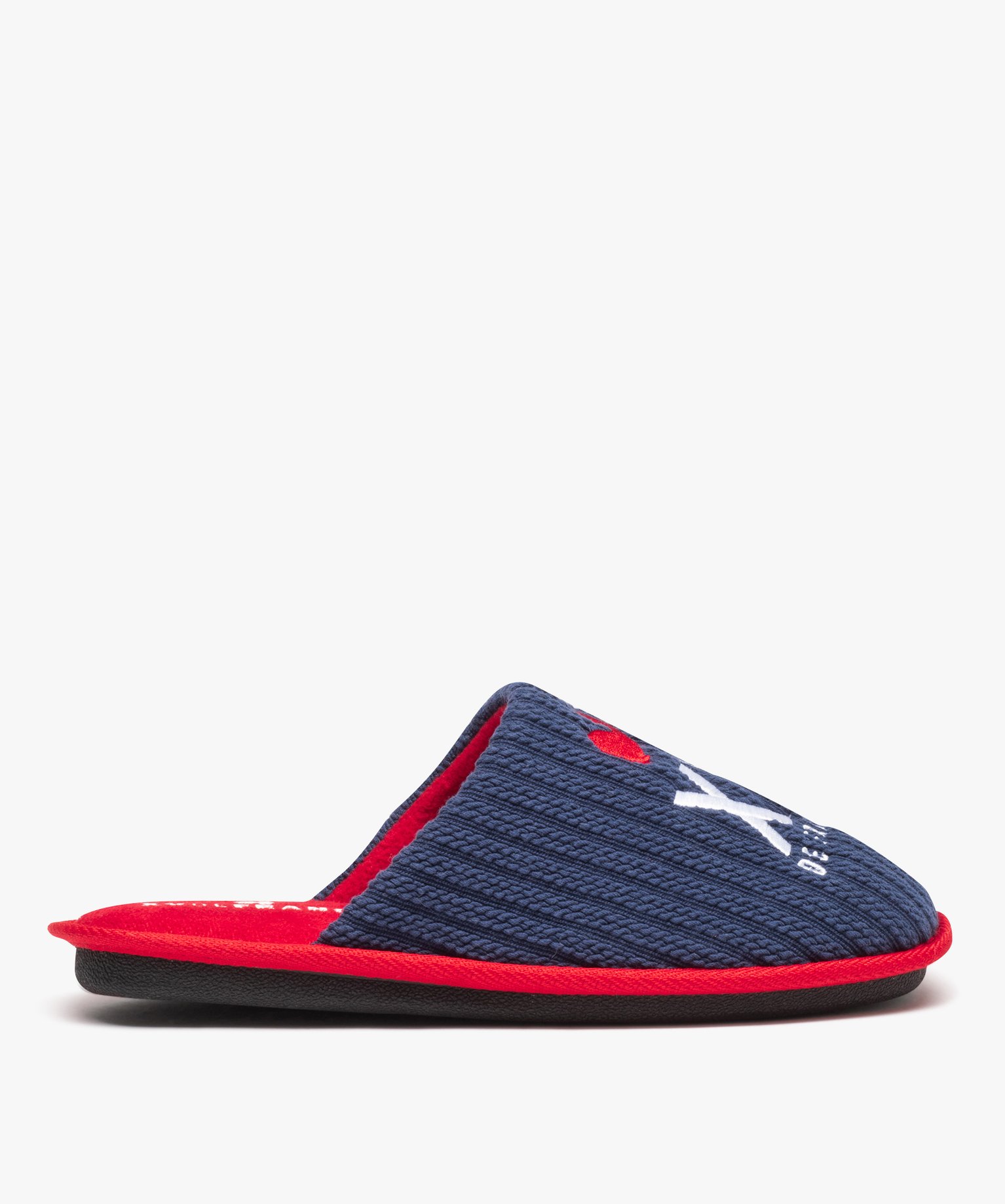 Chaussons homme mules XV de France dessus en maille bleu | GEMO