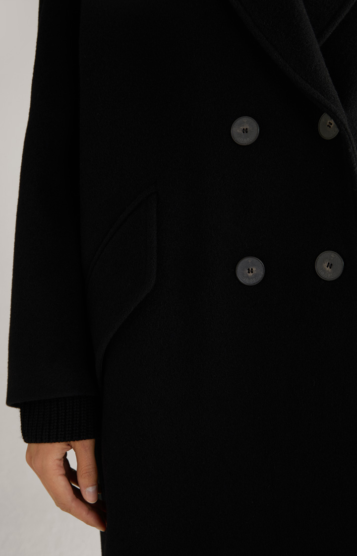 Wool-Mix-Mantel in Schwarz
