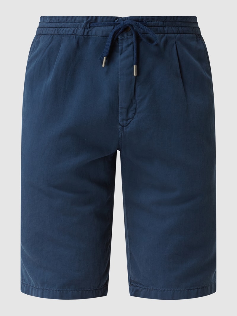Shorts mit Leinen-Anteil in marineblau