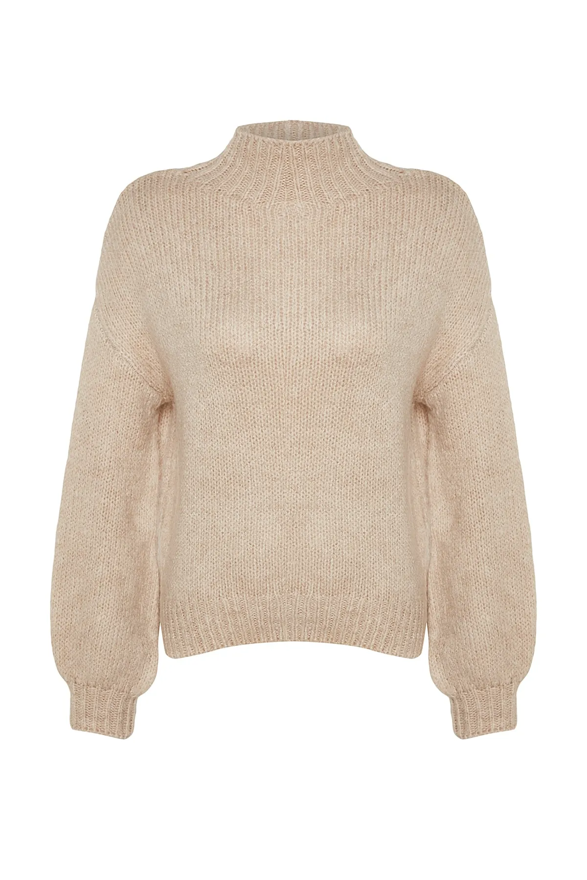 Trendyol Collection  Steinweicher, strukturierter, dicker Strickpullover mit Rundhalsausschnitt TWOAW24KZ00290