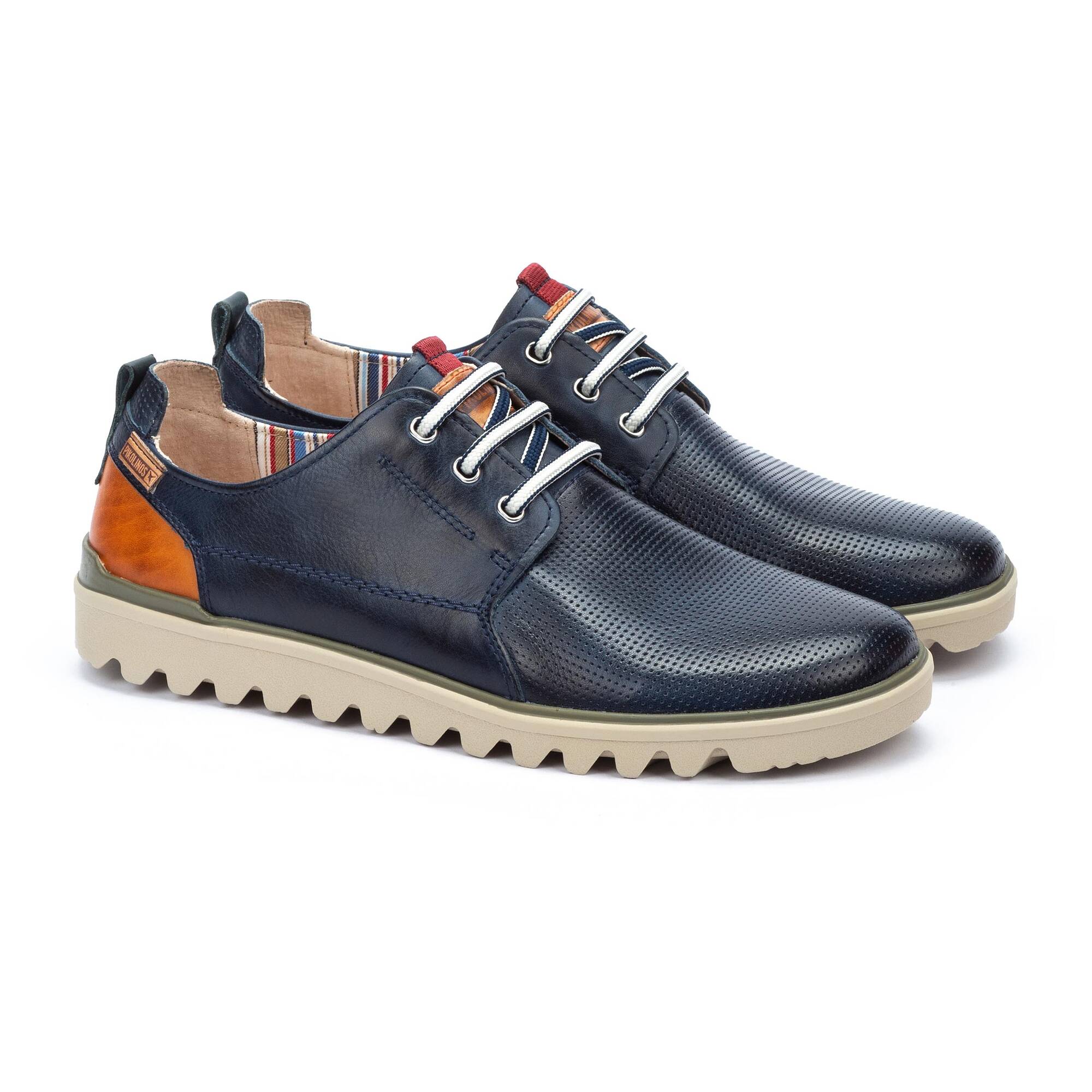 Męskie buty Bluchers z podeszwą sportową - NIEBIESKIE