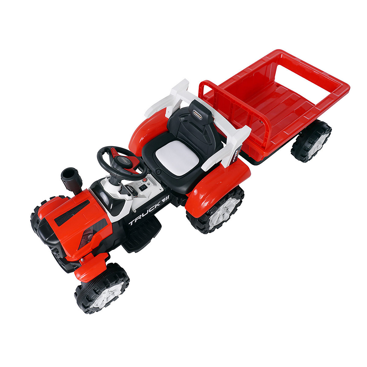 Kinder Elektroauto Traktor mit Anhänger - 2x25 Watt - Kinderauto mit Fernbedienung - Soundmodul
