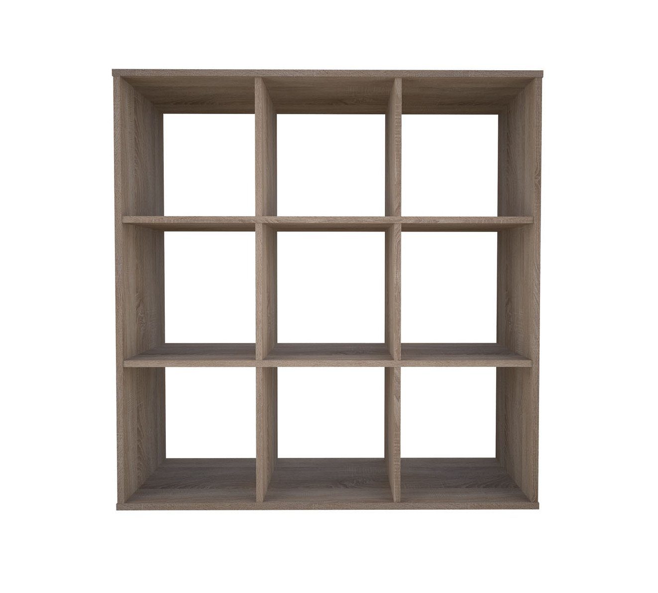 Polini Home Raumteilerregal Polini Home Raumteiler Bücherregal Regal Eiche-Optik 9 Fächer