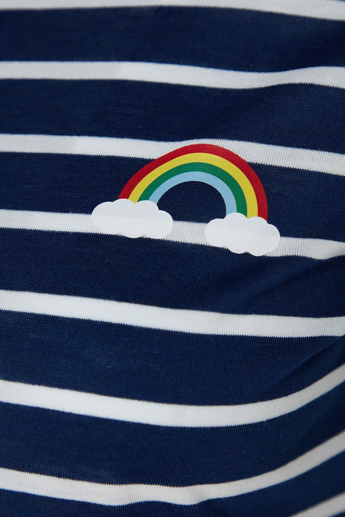 Trendyol Collection  Marineblaues, mit Regenbogen bedrucktes T-Shirt-Shorts-Strick-Pyjama-Set THMSS20PT0230