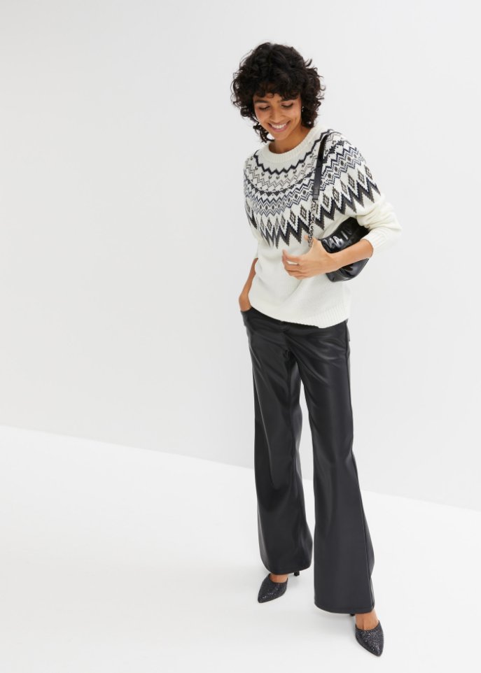 Hochgeschlossener Norweger-Pullover