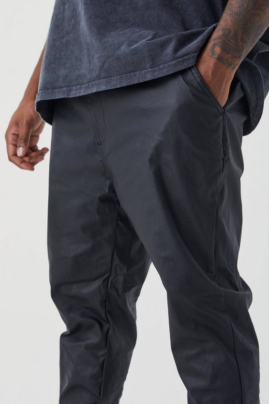 Plus beschichtete Skinny Twill-Hose