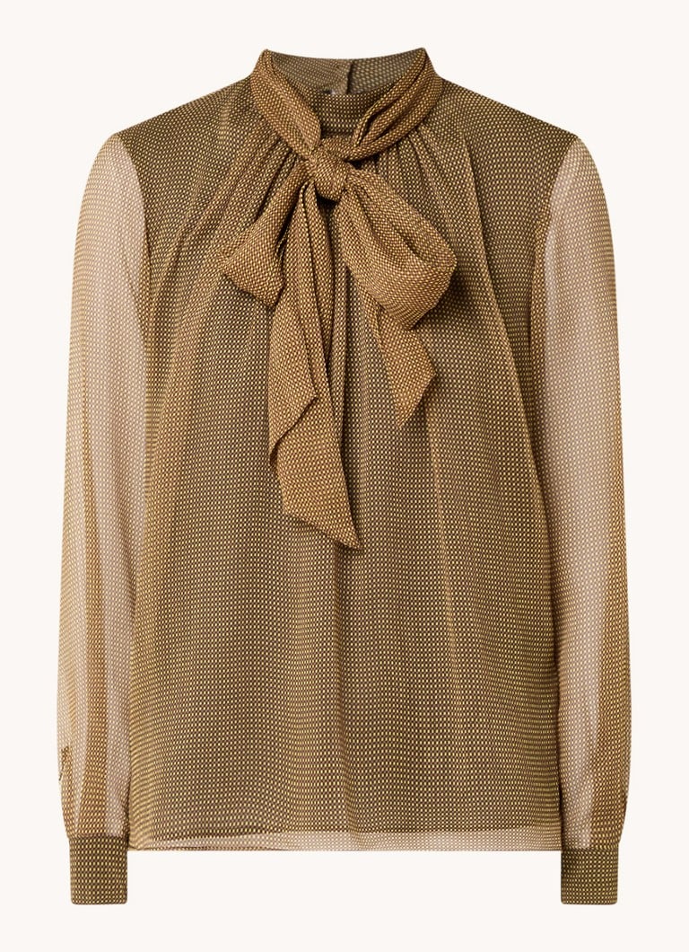 Claudie Pierlot Semi-transparent top with checked design and shawl collar