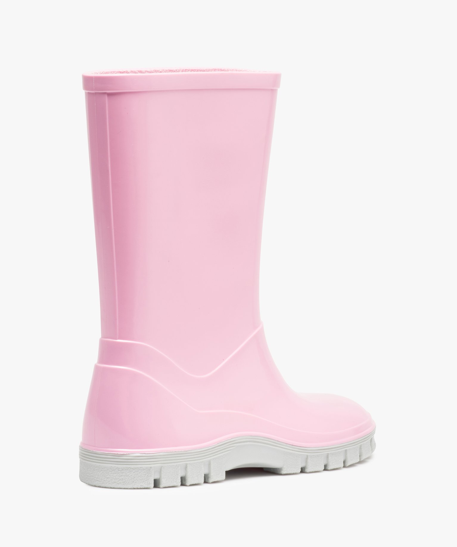 Bottes de pluie fille unies à semelle crantée contrastante rose | GEMO