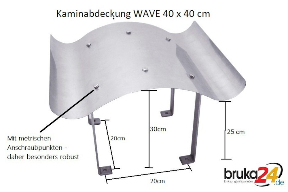 BruKa Feuerstelle Edelstahl Schornsteinabdeckung Kaminhaube Kaminblech Kaminabdeckung