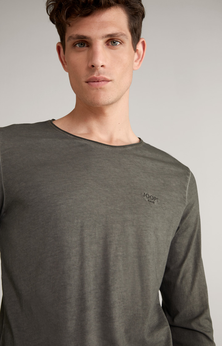 Longsleeve Carlos in Dunkelgrün meliert